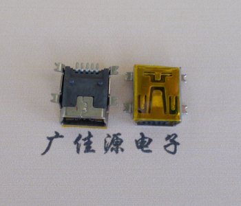 东凤镇MINI USB 5P 接口 母座 全贴带麦拉 高9.6带0.9柱子