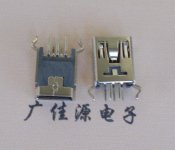 东凤镇MINI USB5p母座|B型口180度|直插弯脚