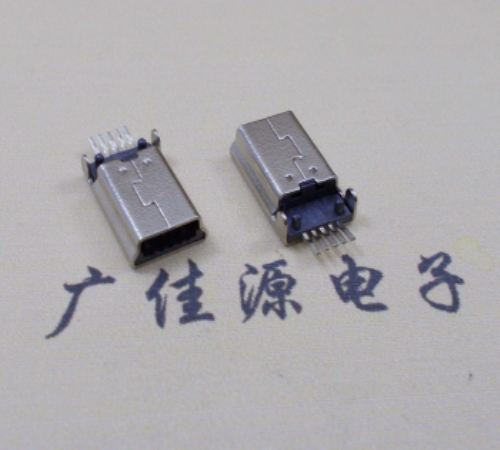 东凤镇MINI USB公头 5pin端子贴板带柱 10.7mm体长