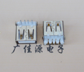 东凤镇USB母座接口 AF90度沉板1.9引脚4P插件白胶芯直边