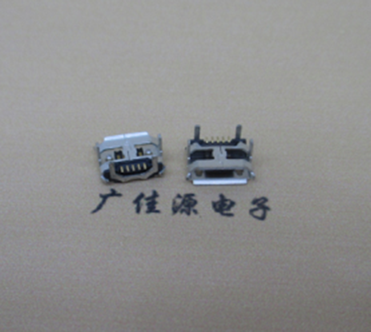 东凤镇Micro usb5p母座 B型口 加长2.0mm牛角 焊接图解