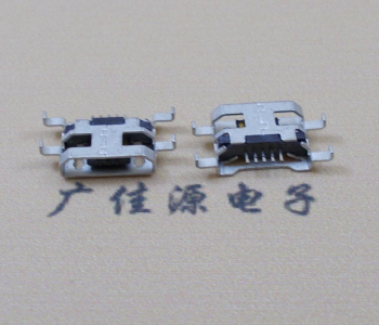 东凤镇MICRO USB 5PIN接口 沉板1.6MM 四脚插板无导位