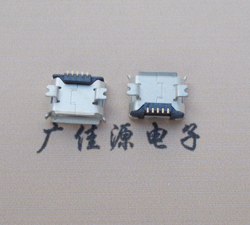 东凤镇Micro USB 5PIN接口,B型垫高0.9mm鱼叉脚贴片雾锡卷边
