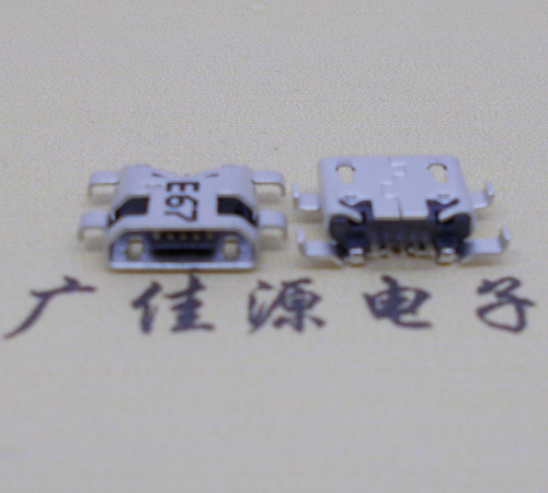 东凤镇Micro usb 反向沉板1.2mm接口四脚插直边无导位