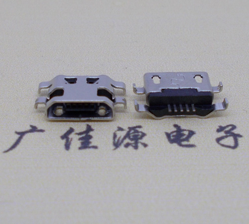 东凤镇micro usb5p连接器 反向沉板1.6mm四脚插平口