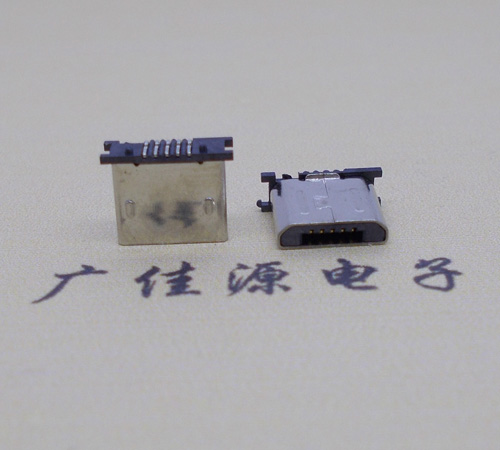 东凤镇MICRO USB 5P公头短体5.6mm立贴带柱无卡勾