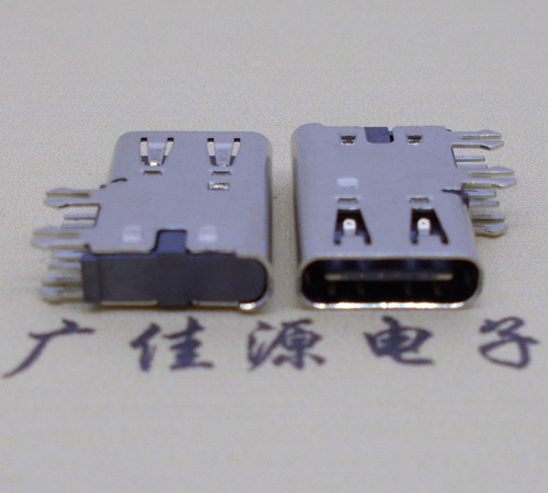 东凤镇侧插USB3.1接头座子.90度type-c母座.6p侧插连接器