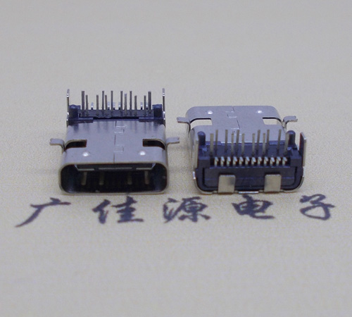 东凤镇板上型type-c24p母座前插后贴，卧式type-c连接器
