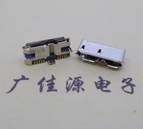 东凤镇 双接口micro usb3.0母座有卷边10pin三个固定脚插板