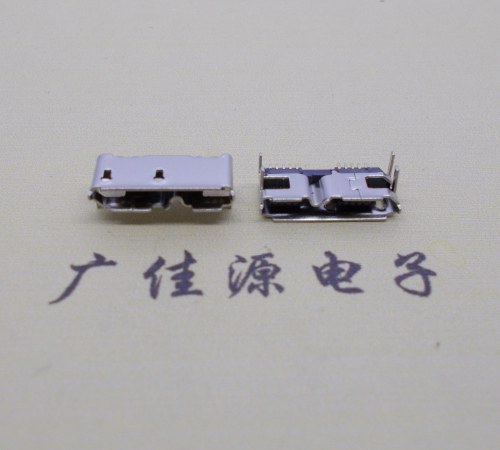 东凤镇micro usb 3.0 10pin母座双接口带卷边四脚插板