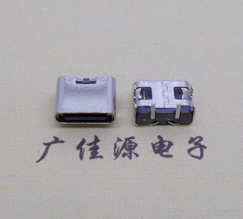 东凤镇type c2p母座卧式板上形四脚插板连接器仅充电功能，电流可定制