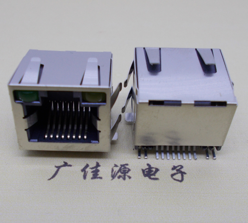 东凤镇RJ45-15.5高度-smt带灯带弹网络接口连接器