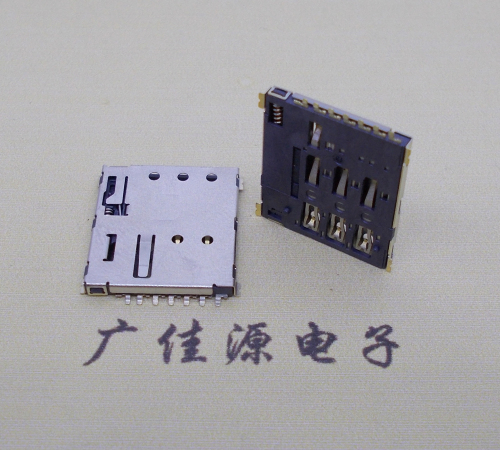 东凤镇NANO SIM 自弹式卡座 1.37H 带CD测试7Pin 手机卡座连接器
