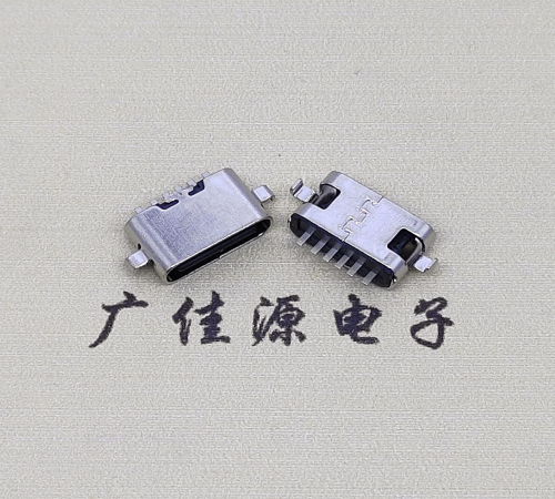 东凤镇type c6p母座接口 沉板0.8mm 两脚插板引脚定义  